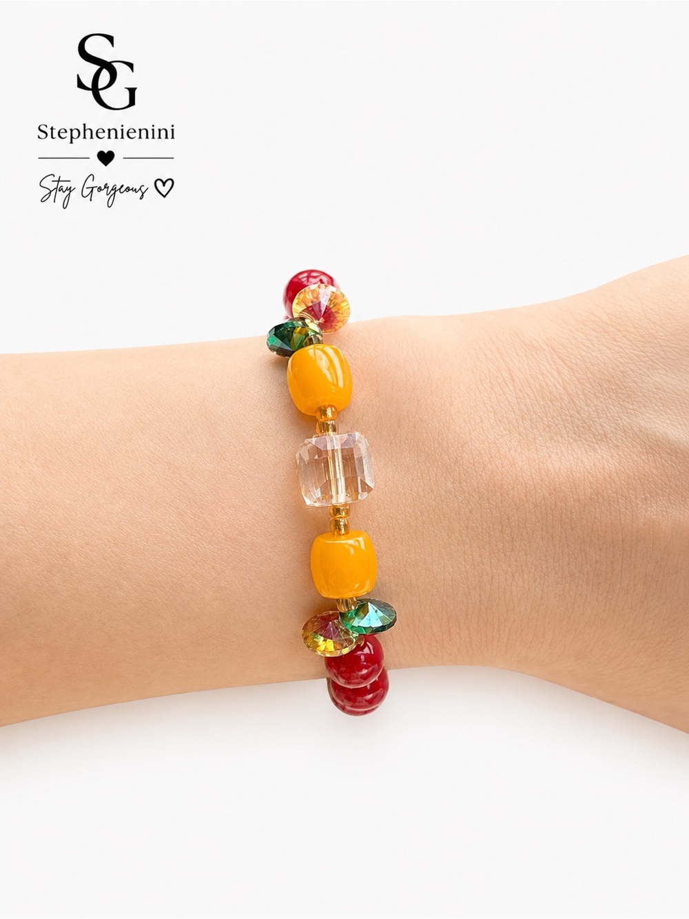 Colorful Crystal Beaded Bracelet – Good Luck & Wishes